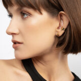 Gold-plated silver bubble stud earrings