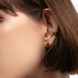 Gold-plated silver bubble stud earrings