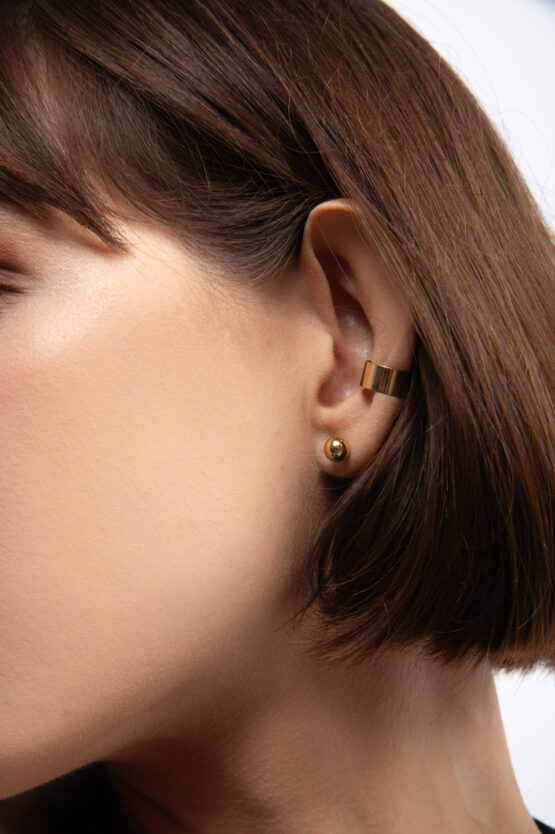 Gold-plated silver bubble stud earrings