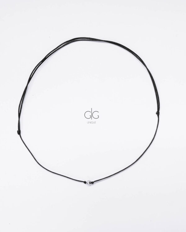 Black string bracelet with a hematite stone