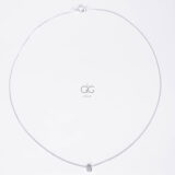 Classic silver necklace with a zircon