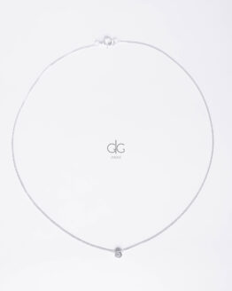 Classic silver necklace with a zircon