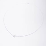 Classic silver necklace with a zircon