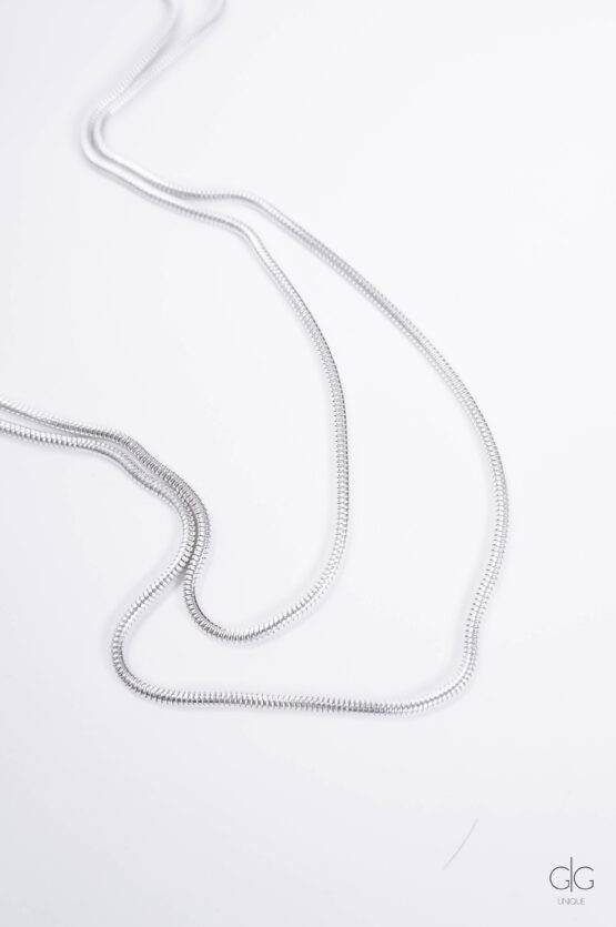 Snake style silver necklace