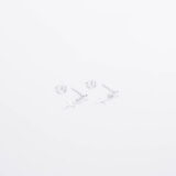 Minimal silver hanging cross earrings