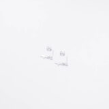 Minimal silver hanging cross earrings