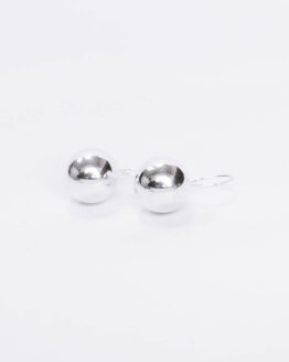 Unique round form silver earrings