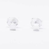 Small silver square earrings