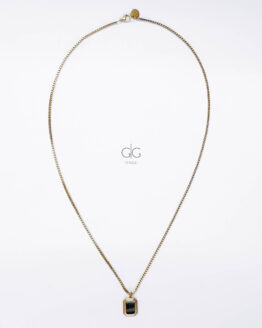 Chain necklace with black pendant