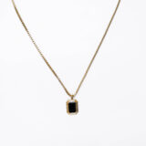 Chain necklace with black pendant