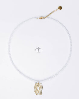 Moonstone necklace with gold-plated pendant