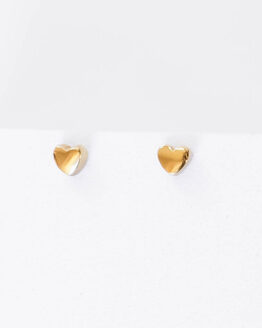 Minimal gold-plated heart earrings