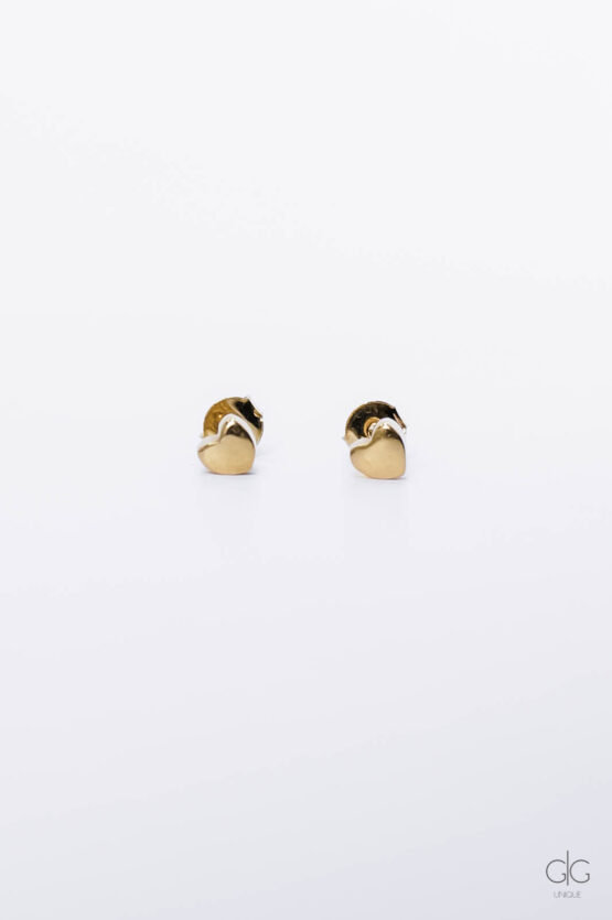 Minimal gold-plated silver heart earrings