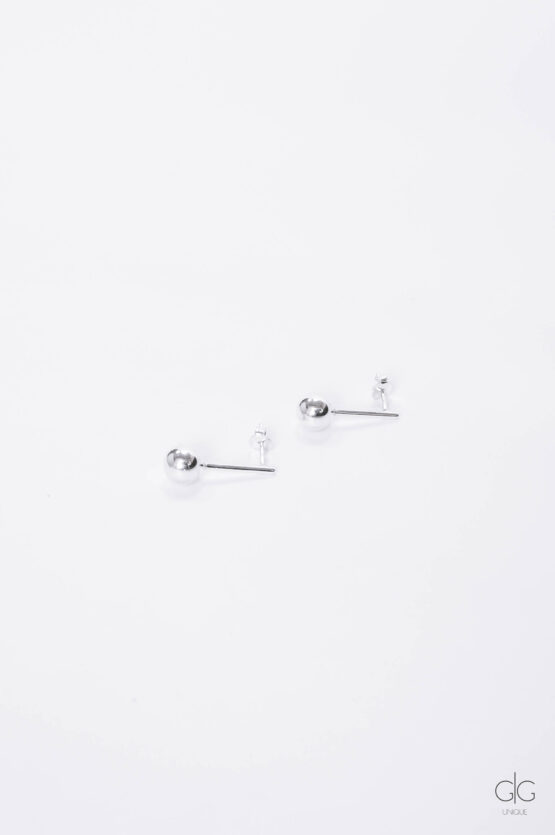 Hanging silver bubble earrings