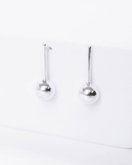 Hanging silver bubble earrings
