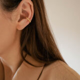 Bubble gold-plated silver ear cuff