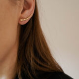 Gold-plated 925 silver bubble climber earrings