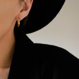 Small gold-plated silver hoop earring