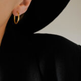Small gold-plated silver hoop earring