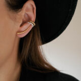 Bubble gold-plated silver ear cuff