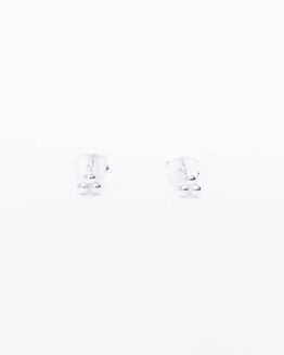 Silver three mini bubble earrings