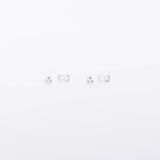 Silver three mini bubble earrings