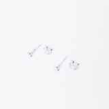 Silver three mini bubble earrings