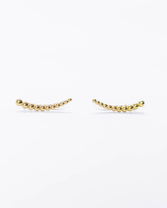 Gold-plated 925 silver bubble climber earrings