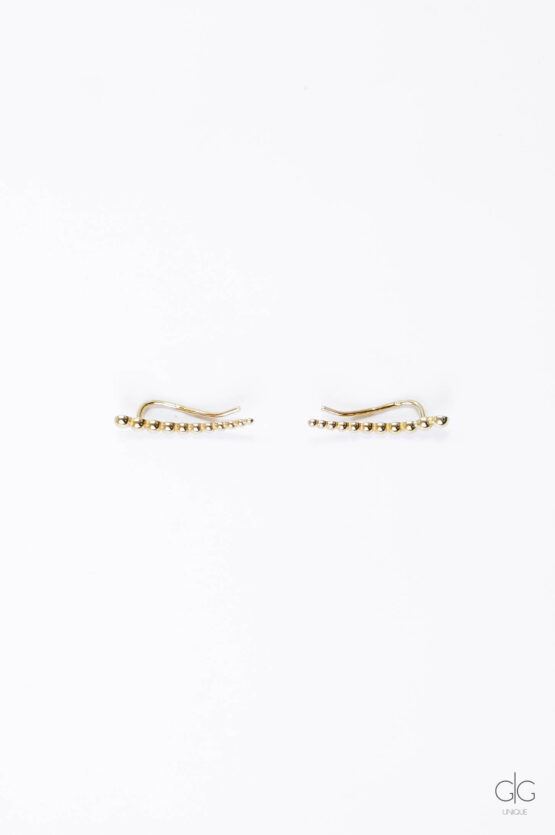 Gold-plated 925 silver bubble climber earrings