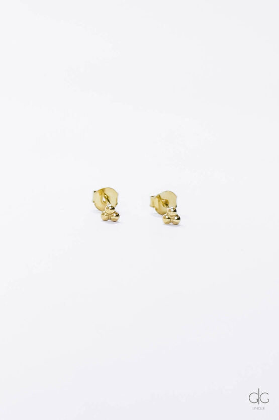 Gold-plated silver three mini bubble earrings