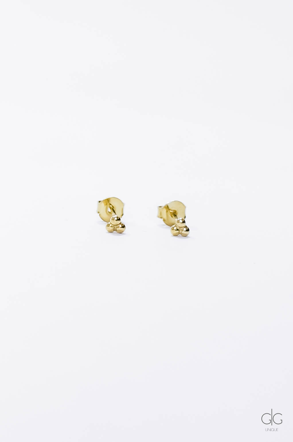 Gold-plated silver three mini bubble earrings