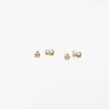Gold-plated silver three mini bubble earrings