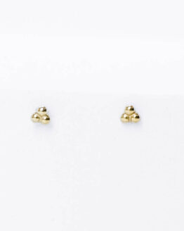 Gold-plated silver three mini bubble earrings