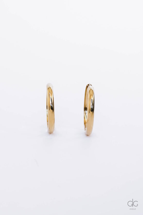 Thick gold-plated sikver hoop earrings