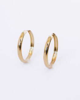 Thick gold-plated sikver hoop earrings