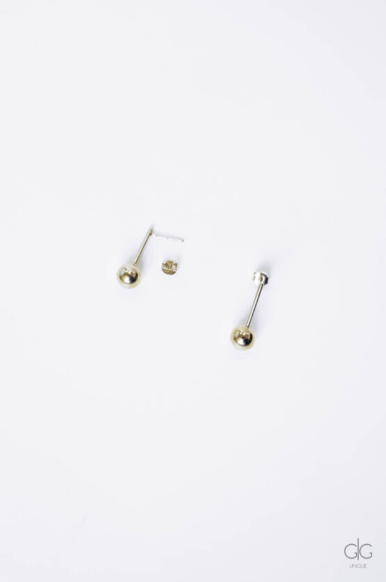 Gold-plated silver hanging bubble earrings