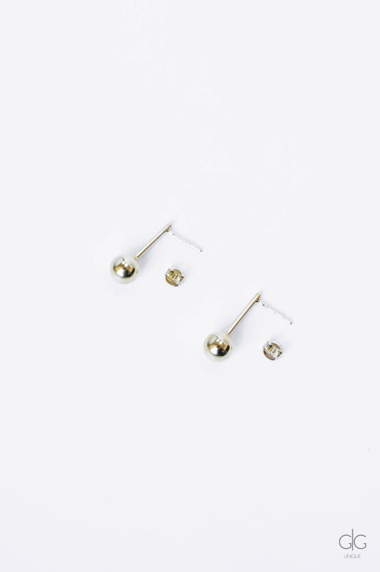 Gold-plated silver hanging bubble earrings