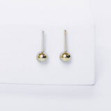 Gold-plated silver hanging bubble earrings