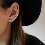 925 silver line climber earrings