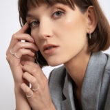 Silver bubble hoop earrings