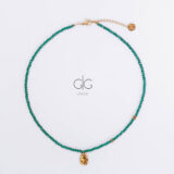 Green crystals necklace with pendant - GG UNIQUE