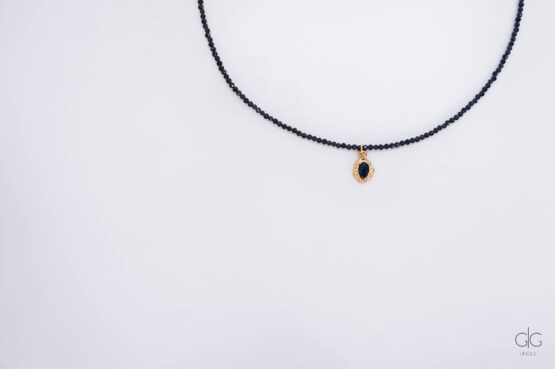 Dark blue zircon stone necklace - GG UNIQUE