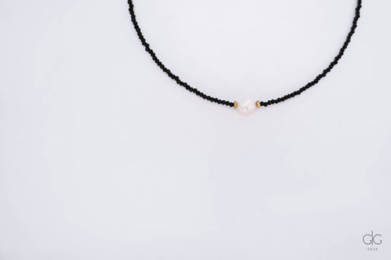 Black necklace with pearl detail - GG UNIQUE