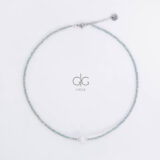 Turquoise crystals necklace with pearl - GG UNIQUE