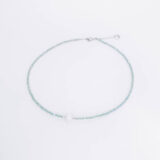 Turquoise crystals necklace with pearl - GG UNIQUE
