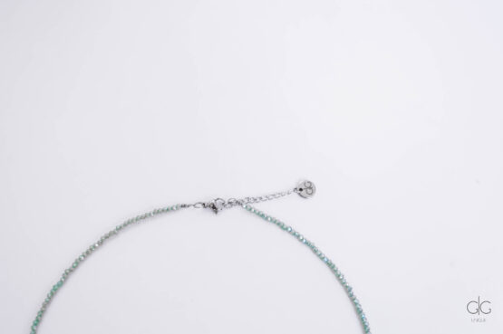 Turquoise crystals necklace with pearl - GG UNIQUE