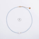 Light blue necklace with pearl - GG UNIQUE