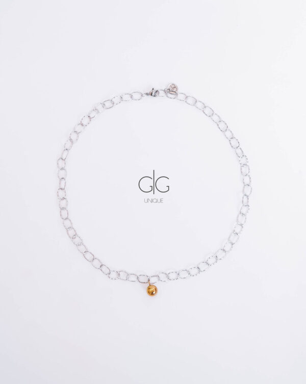 Stainless steel necklace with gold pendant - GG UNIQUE