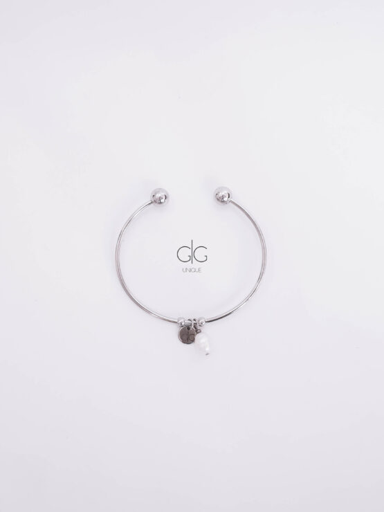 Bangle bracelet with freshwater pearl - GG UNIQUE