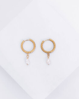Hoops with pearls in gold - gg unique